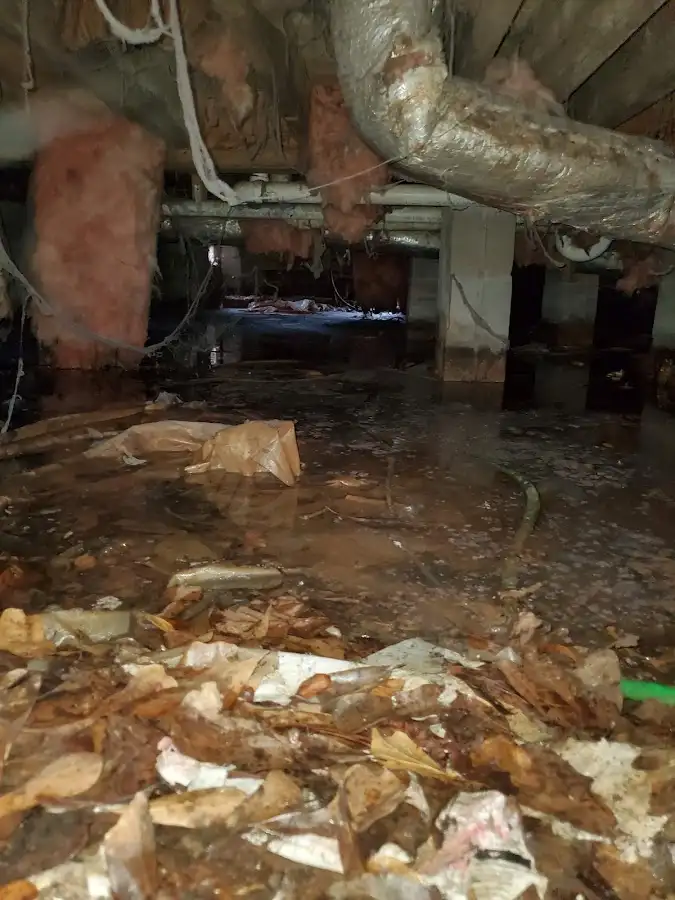 Crawl space flood assessment for Commercial Water Damage Restoration in Vermillion